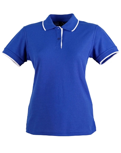 Picture of Winning Spirit, Ladies Contrast Pique S/S Polo